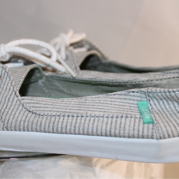 Vans Surf Siders off the wall Striped Canvas Sneakers with White Laces size 6.5 - Picture 5 of 7